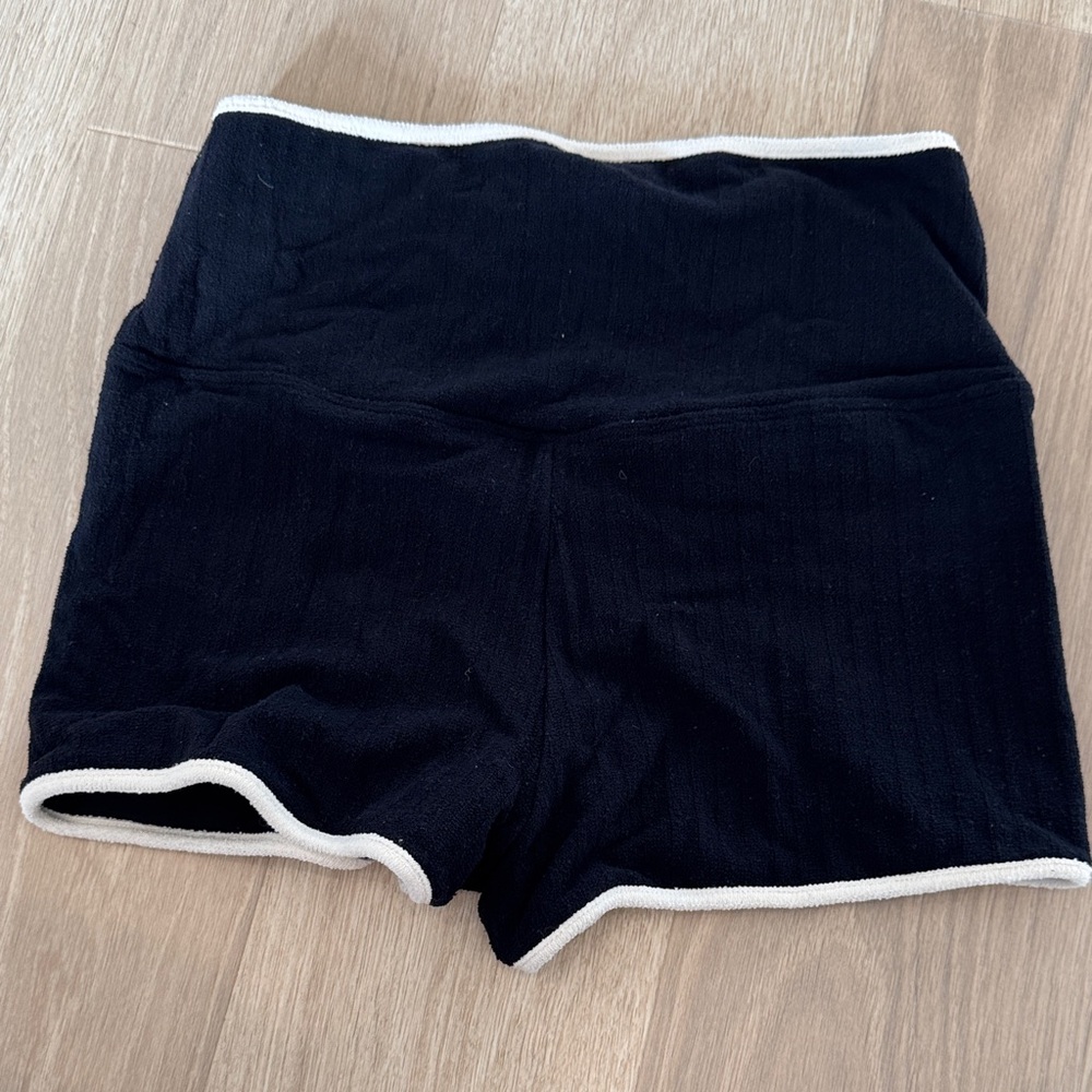 Montce Women's Black Swim Shorts with White Trim - Picture 2 of 4